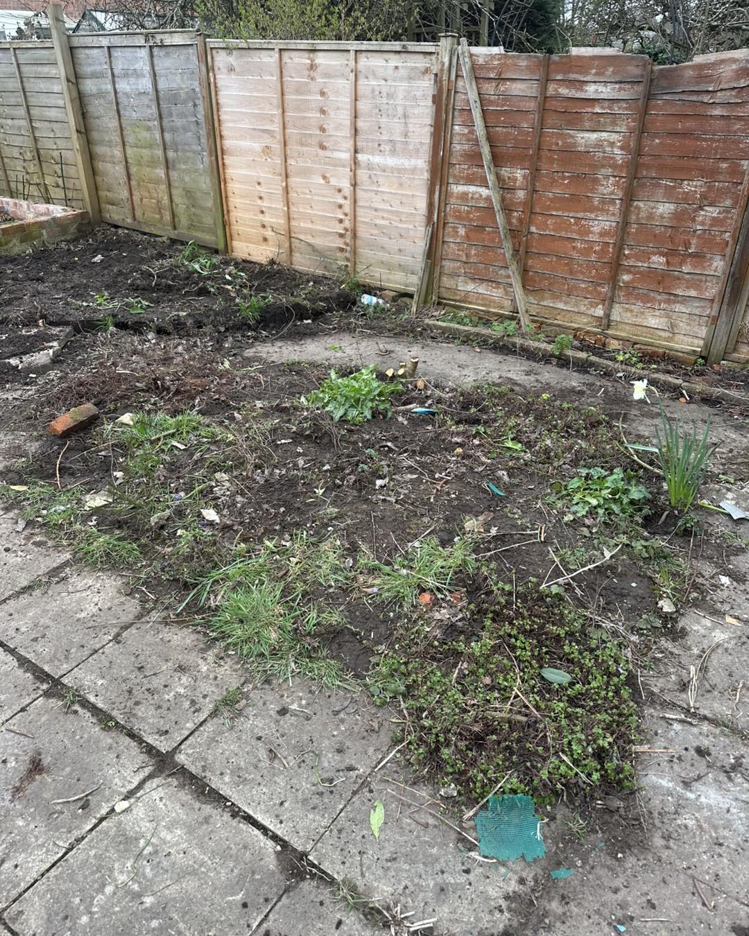 Garden cleared after rubble and brick removal by Mukin