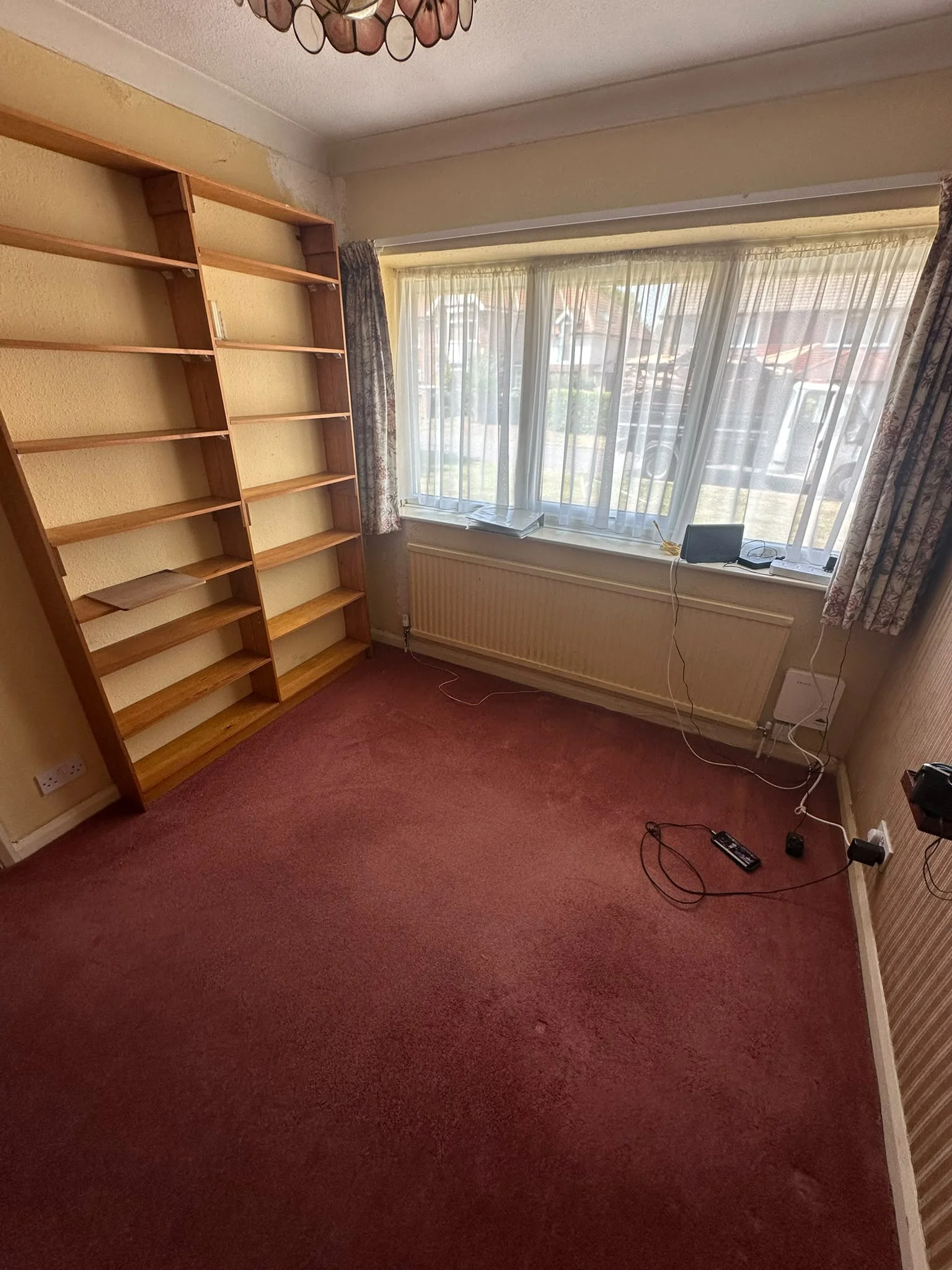 Home office after clearance, empty and ready