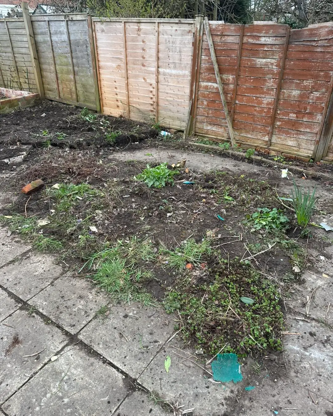 The same York garden area cleared after Mukin took the rubble away